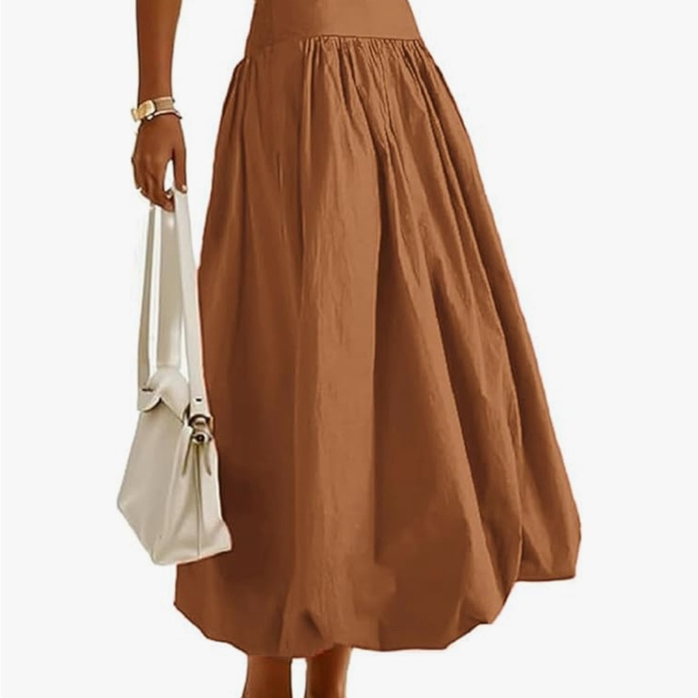 Elegant Brown Midi Skirt